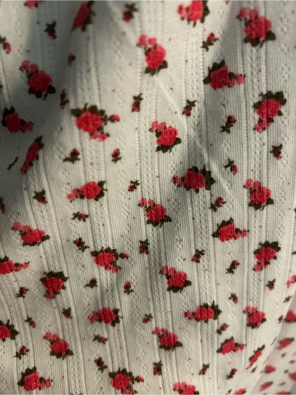 NWOT Free People Ivory Ribbed Floral V-Neck Crop Tank Top and pants pajama set